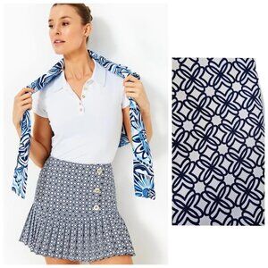 NWT Lilly Pulitzer Luxletic Malou Skort Low Tide Navy Resort White Butterfly 4